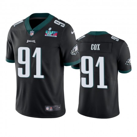 Camiseta Hombre NFL Philadelphia Eagles Fletcher Cox 91 Negro Super Bowl LVII Vapor Limited